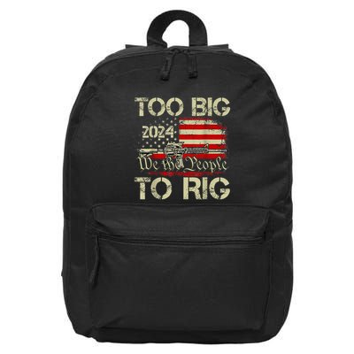 Funny Trump Funny Too Big To Rig 16 in Basic Backpack