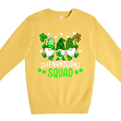 Funny Time For Shenanigans Squad St Patrick's Day Gnomes Premium Crewneck Sweatshirt