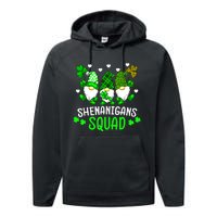 Funny Time For Shenanigans Squad St Patrick's Day Gnomes Performance Fleece Hoodie