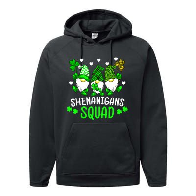 Funny Time For Shenanigans Squad St Patrick's Day Gnomes Performance Fleece Hoodie