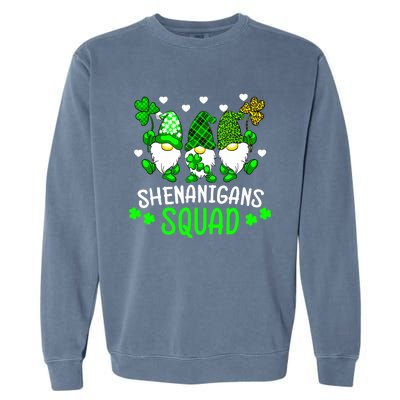 Funny Time For Shenanigans Squad St Patrick's Day Gnomes Garment-Dyed Sweatshirt