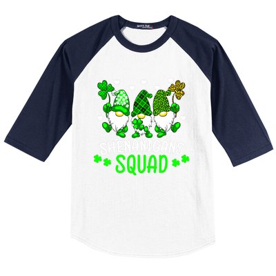 Funny Time For Shenanigans Squad St Patrick's Day Gnomes Baseball Sleeve Shirt