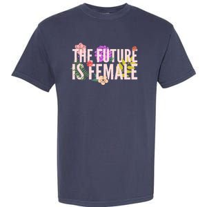 Floral The Future Is Female Garment-Dyed Heavyweight T-Shirt