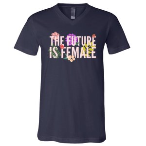 Floral The Future Is Female V-Neck T-Shirt