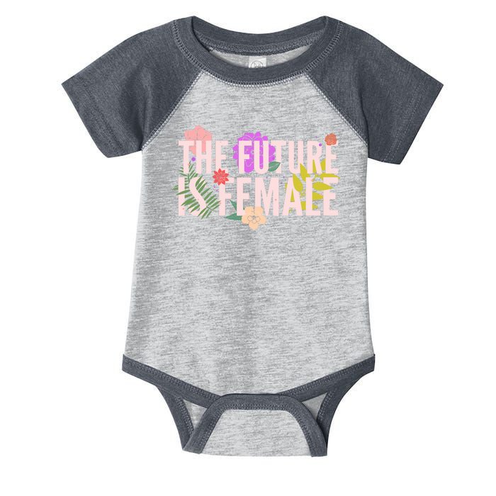 Floral The Future Is Female Infant Baby Jersey Bodysuit