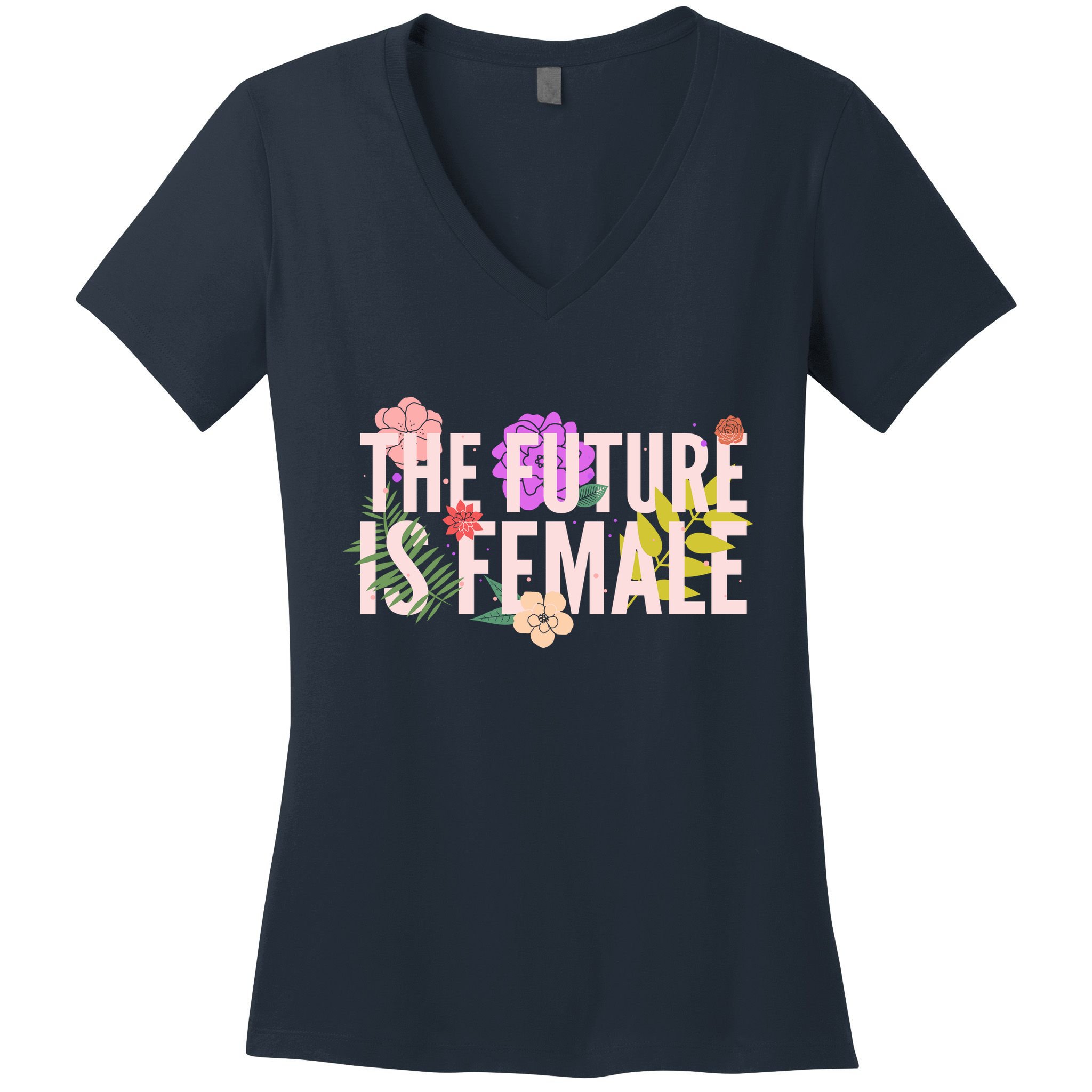Floral The Future Is Female Women's V-Neck T-Shirt