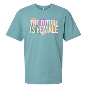 Floral The Future Is Female Sueded Cloud Jersey T-Shirt