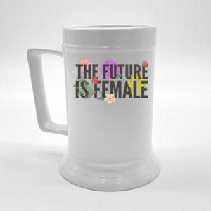 Floral The Future Is Female Beer Stein