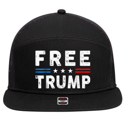 Free Trump Free Donald Trump 2024 Essential 7 Panel Mesh Trucker Snapback Hat