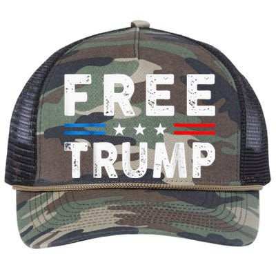 Free Trump Free Donald Trump 2024 Essential Retro Rope Trucker Hat Cap