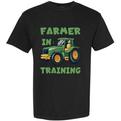 Funny Tractor Farmer In Training Tractor Garment-Dyed Heavyweight T-Shirt