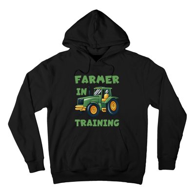 Funny Tractor Farmer In Training Tractor Hoodie