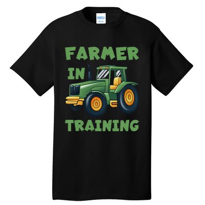 Funny Tractor Farmer In Training Tractor Tall T-Shirt