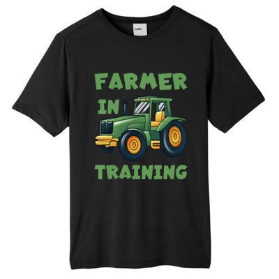 Funny Tractor Farmer In Training Tractor Tall Fusion ChromaSoft Performance T-Shirt