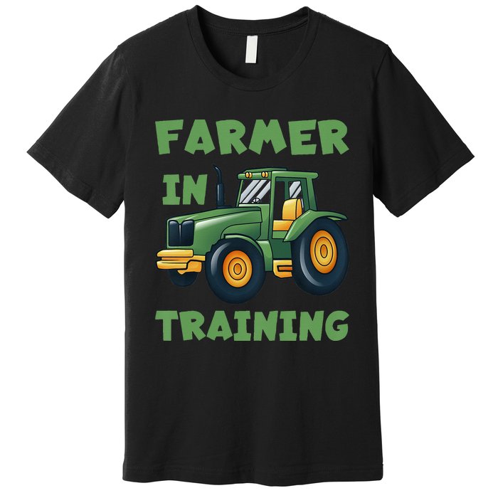 Funny Tractor Farmer In Training Tractor Premium T-Shirt