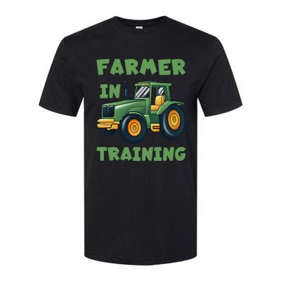 Funny Tractor Farmer In Training Tractor Softstyle CVC T-Shirt