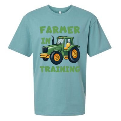 Funny Tractor Farmer In Training Tractor Sueded Cloud Jersey T-Shirt