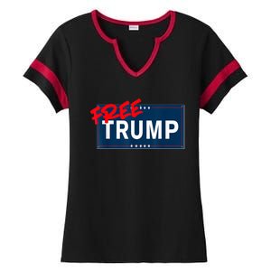 Free Donald Trump Republican Support Ladies Halftime Notch Neck Tee