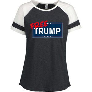 Free Donald Trump Republican Support Enza Ladies Jersey Colorblock Tee