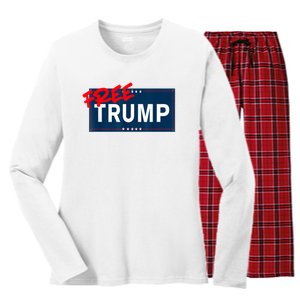 Free Donald Trump Republican Support Women's Long Sleeve Flannel Pajama Set 