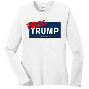 Free Donald Trump Republican Support Ladies Long Sleeve Shirt