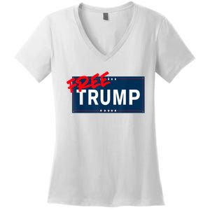 Free Donald Trump Republican Support Women's V-Neck T-Shirt