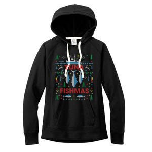 Funny Tuna Fishing Christmas Ugly Party Tuna Fishmas Gift Women's Fleece Hoodie