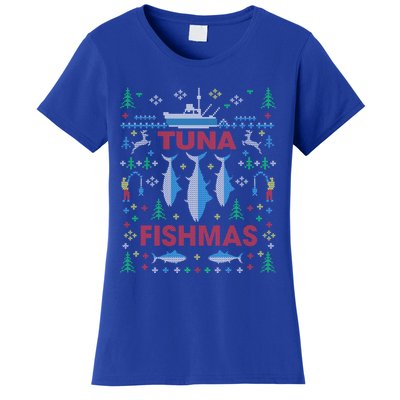 Funny Tuna Fishing Christmas Ugly Party Tuna Fishmas Gift Women's T-Shirt