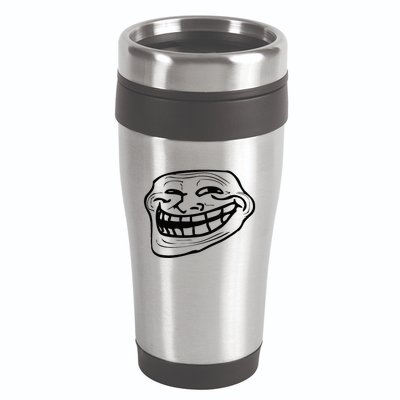 Funny Troll Face Nerd Geek 16oz Travel Tumbler
