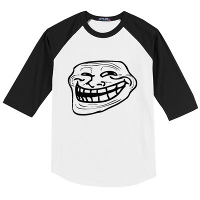 Funny Troll Face Nerd Geek Baseball Sleeve Shirt