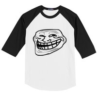 Funny Troll Face Nerd Geek Baseball Sleeve Shirt