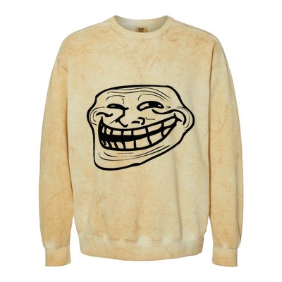 Funny Troll Face Nerd Geek Colorblast Crewneck Sweatshirt