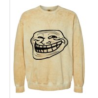 Funny Troll Face Nerd Geek Colorblast Crewneck Sweatshirt