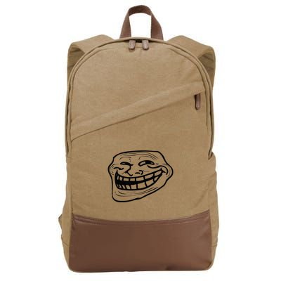 Funny Troll Face Nerd Geek Cotton Canvas Backpack