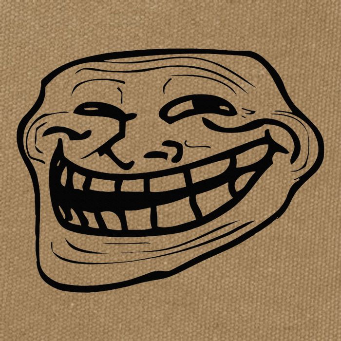 Funny Troll Face Nerd Geek Cotton Canvas Backpack