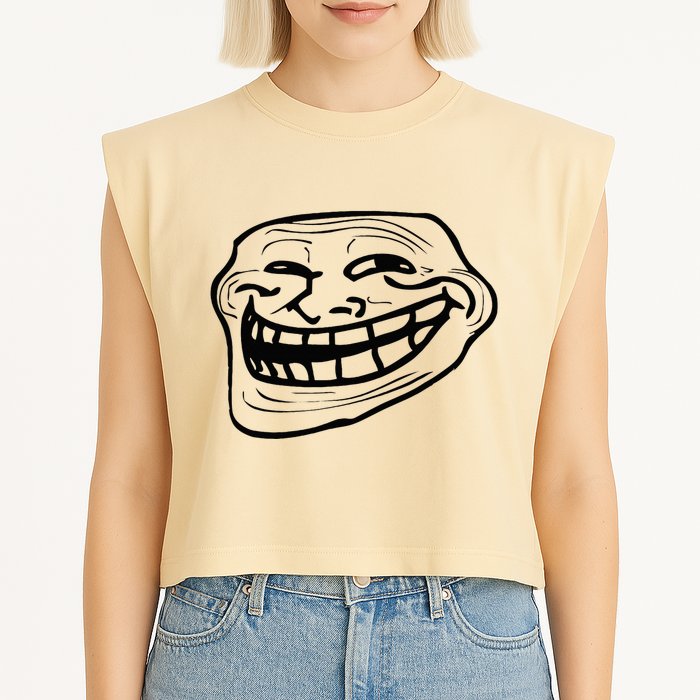 Funny Troll Face Nerd Geek Garment-Dyed Women's Muscle Tee