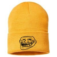 Funny Troll Face Nerd Geek Sustainable Knit Beanie