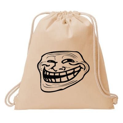 Funny Troll Face Nerd Geek Drawstring Bag