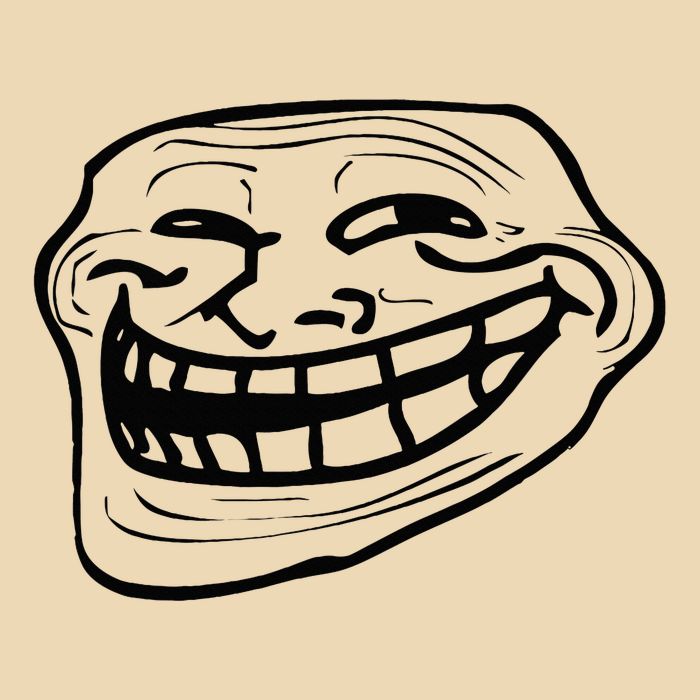 Funny Troll Face Nerd Geek Drawstring Bag