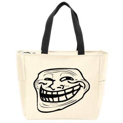 Funny Troll Face Nerd Geek Zip Tote Bag