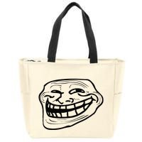 Funny Troll Face Nerd Geek Zip Tote Bag