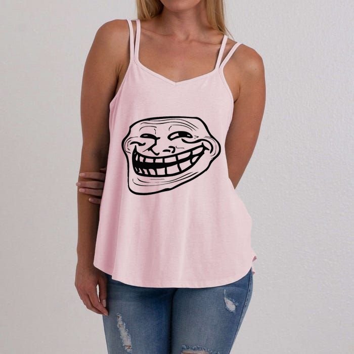 Funny Troll Face Nerd Geek Women's Strappy Tank