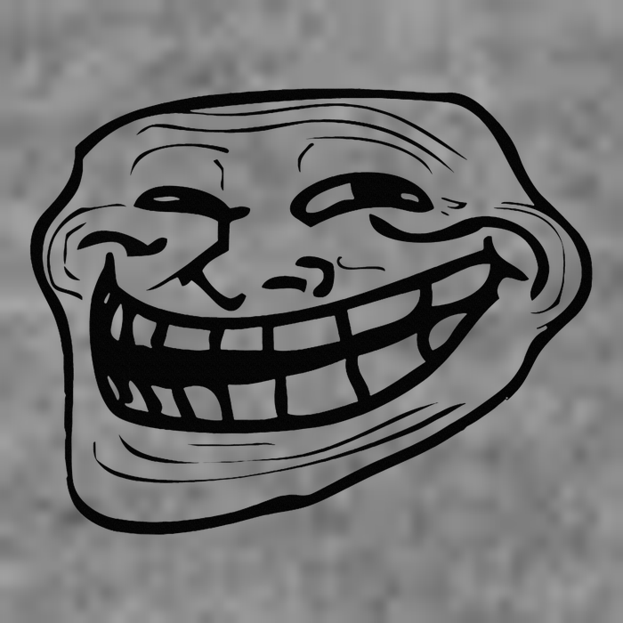 Funny Troll Face Nerd Geek 7-Panel Snapback Hat