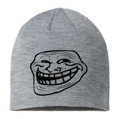 Funny Troll Face Nerd Geek Sustainable Beanie