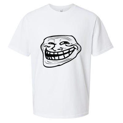 Funny Troll Face Nerd Geek Sueded Cloud Jersey T-Shirt
