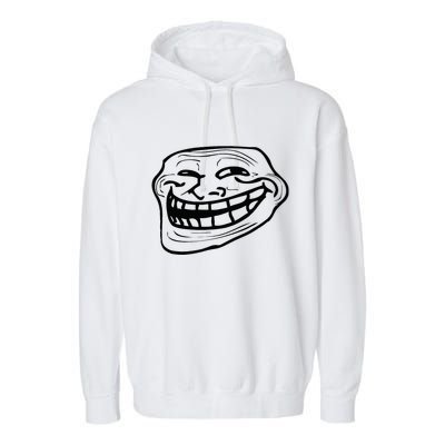 Funny Troll Face Nerd Geek Garment-Dyed Fleece Hoodie