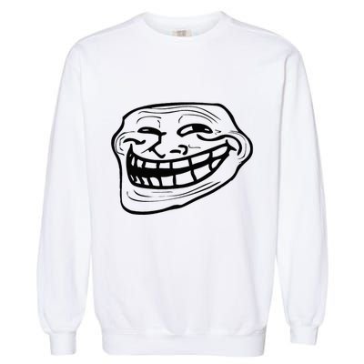Funny Troll Face Nerd Geek Garment-Dyed Sweatshirt