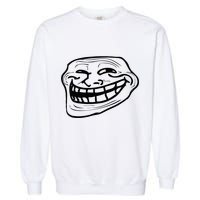 Funny Troll Face Nerd Geek Garment-Dyed Sweatshirt