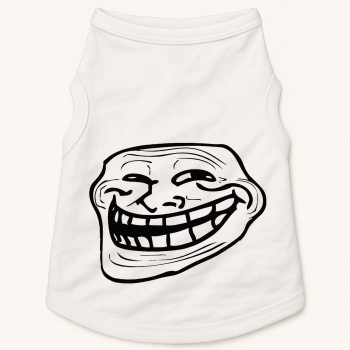 Funny Troll Face Nerd Geek Doggie Tank