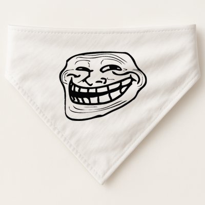 Funny Troll Face Nerd Geek USA-Made Doggie Bandana